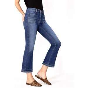 VERONICA BEARD Carolyn 10" Baby Boot Dark Vintage Patch Pocket Kick Flare Jean27